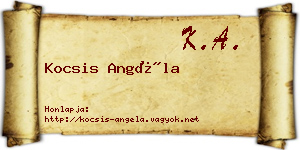 Kocsis Angéla névjegykártya
