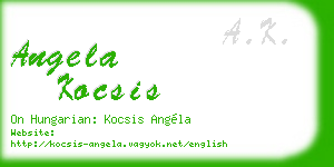 angela kocsis business card
