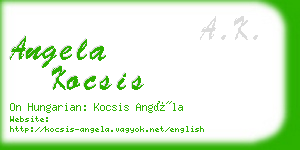 angela kocsis business card